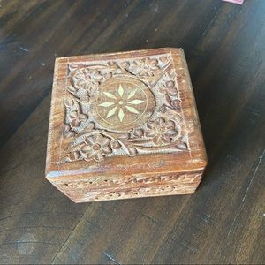 Hand Carved Wooden Box